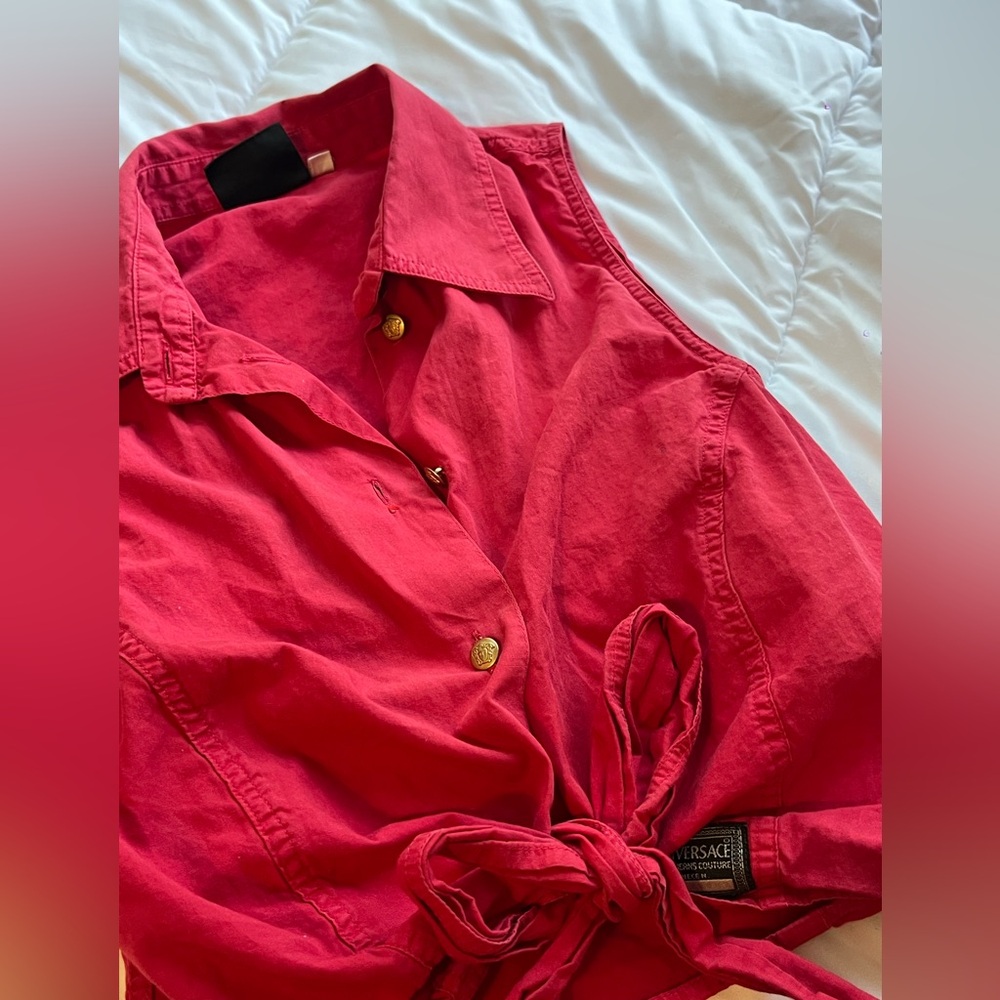 Vintage Versace red tie top